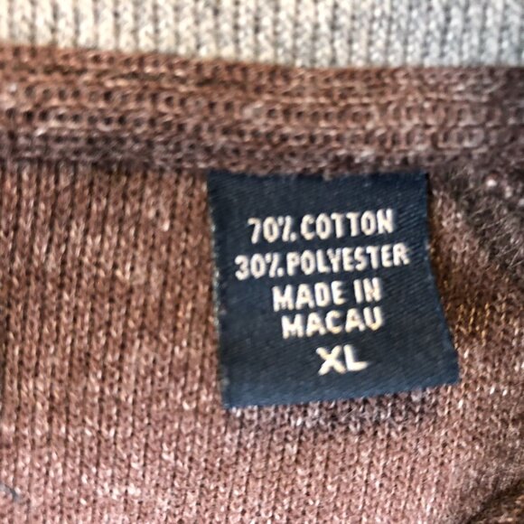 Izod Mens Jacket Size XL Full-Zip Knit Ribbed Mock Neck Casual Cozy Brown - Picture 6 of 10